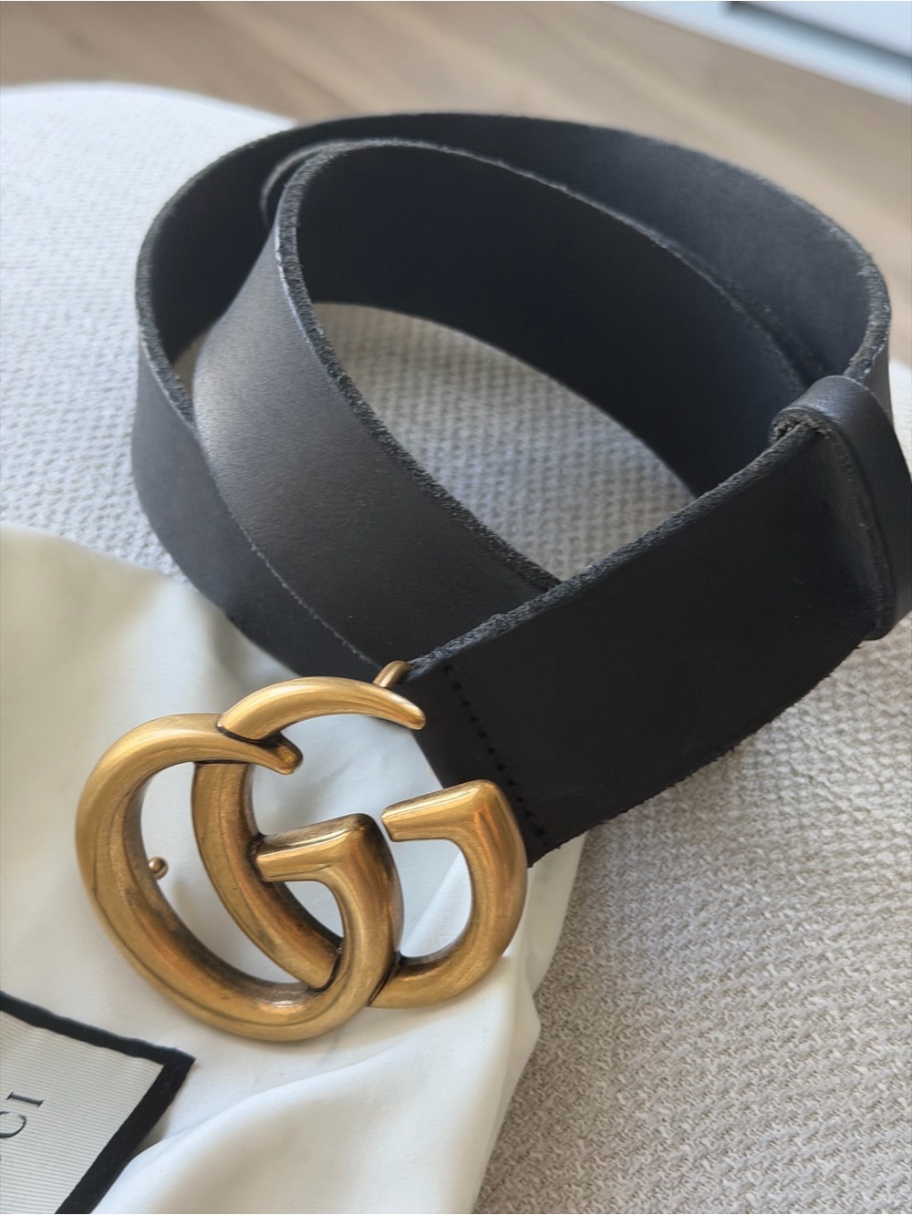 Authentic Gucci GG Marmont Wide Belt – Black Leather Size 95/38 – Made in Italy - Picture 8 of 9